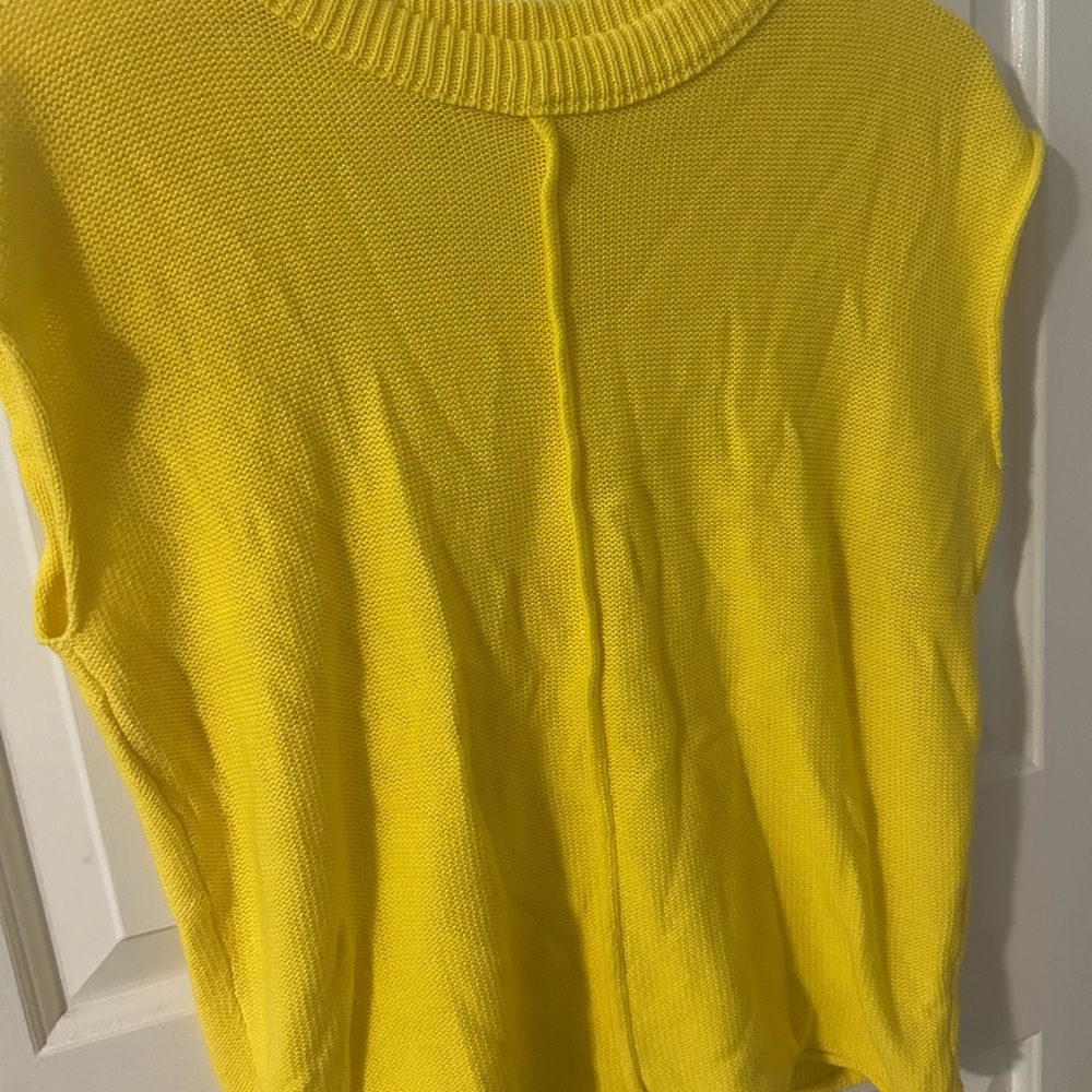 Bright Yellow Sleeveless Knit Top